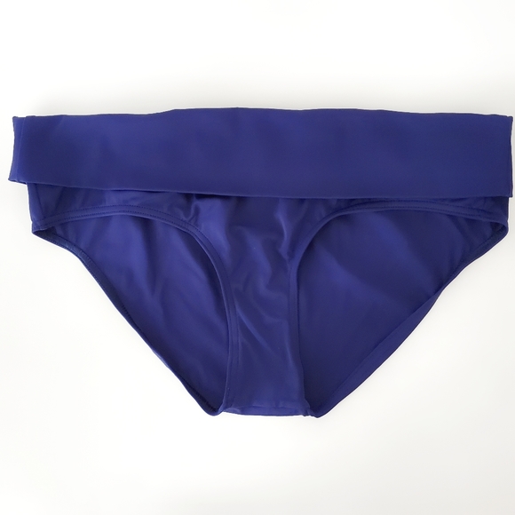 ASOS Swim Bikini Bottom Foldover Blue Size 8 - Picture 2 of 6